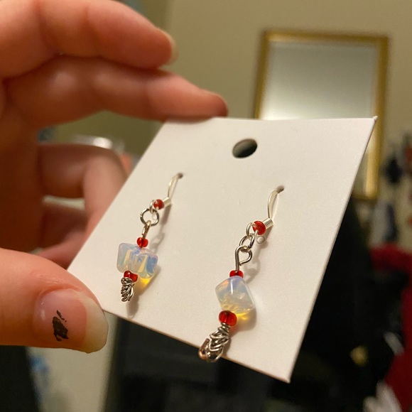 Handmade Glass/Opalite Earrings - Picture 9 of 10